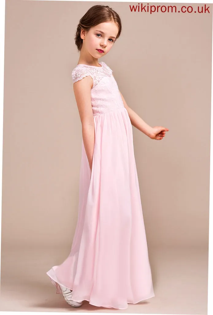 - Abbey Scoop Sleeveless Dress Flower Neck Girl Chiffon/Lace A-Line/Princess Flower Girl Dresses Floor-length