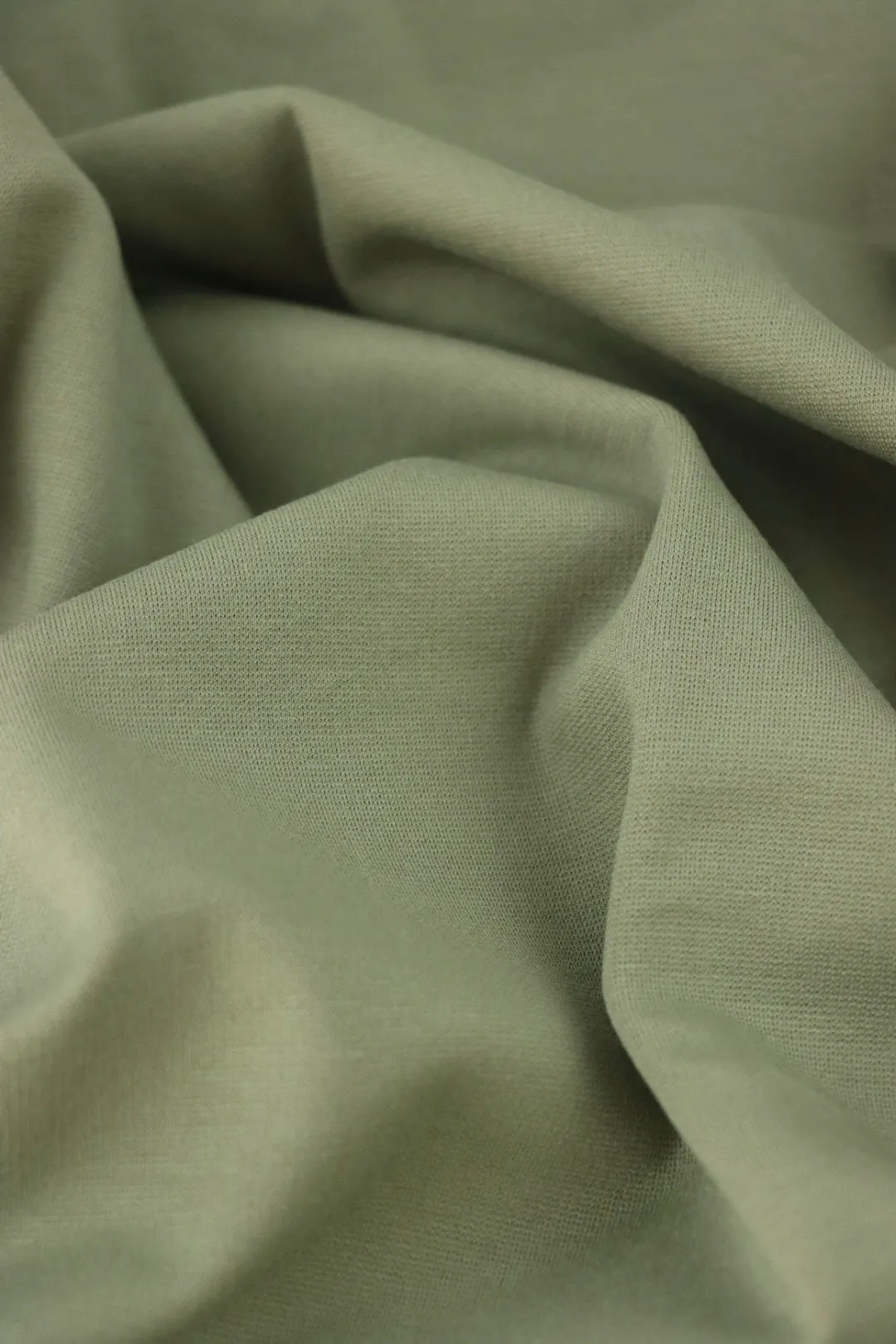 1YD 19IN REMNANT; Sage Viscose Nylon Ponte