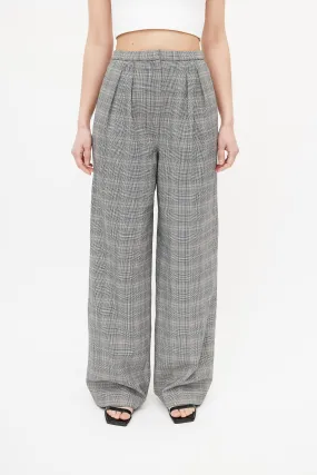 Babaton Grey & Multicolour Plaid Trouser