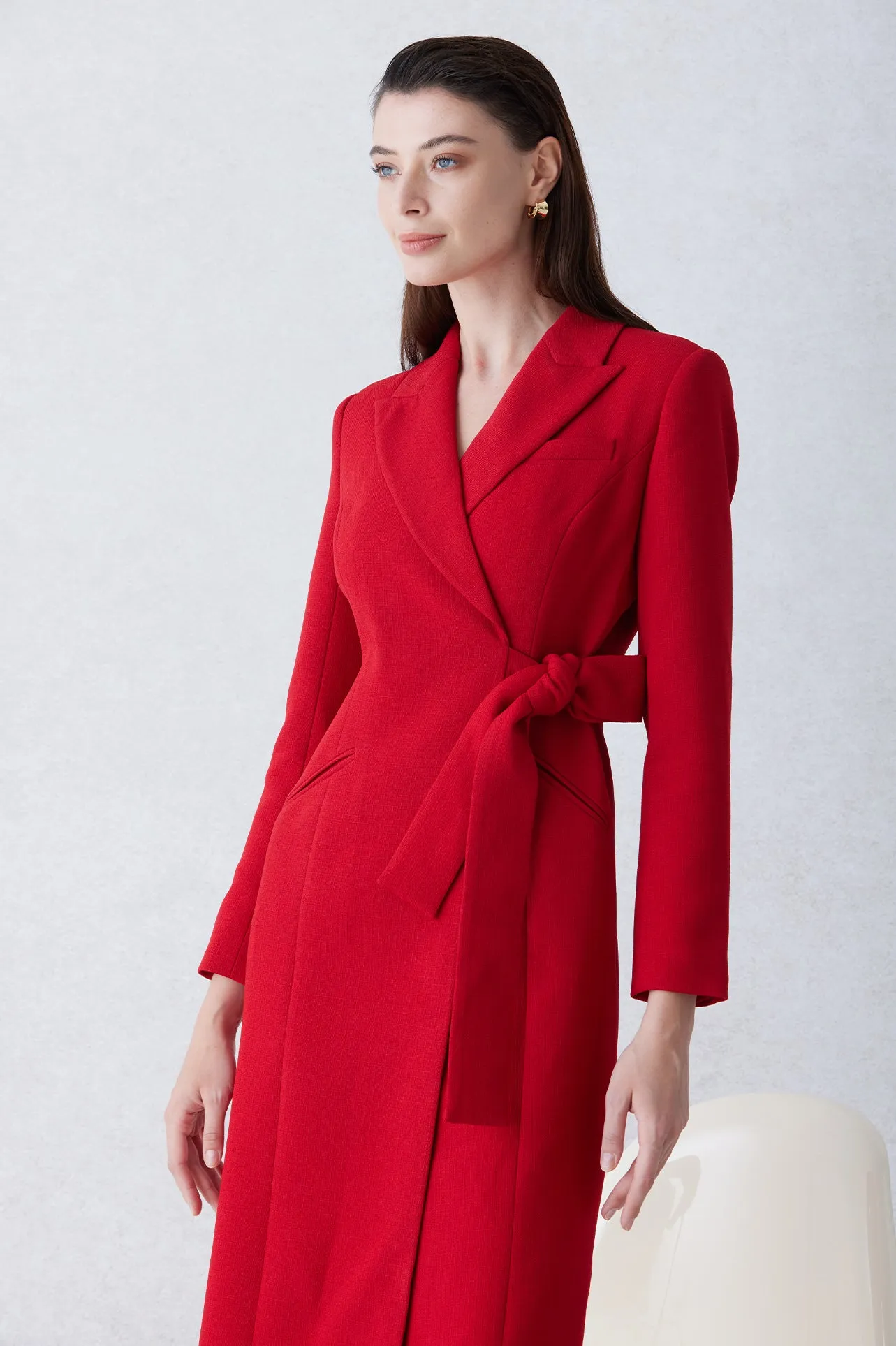 CLASSIC TAILORED COAT IN RED