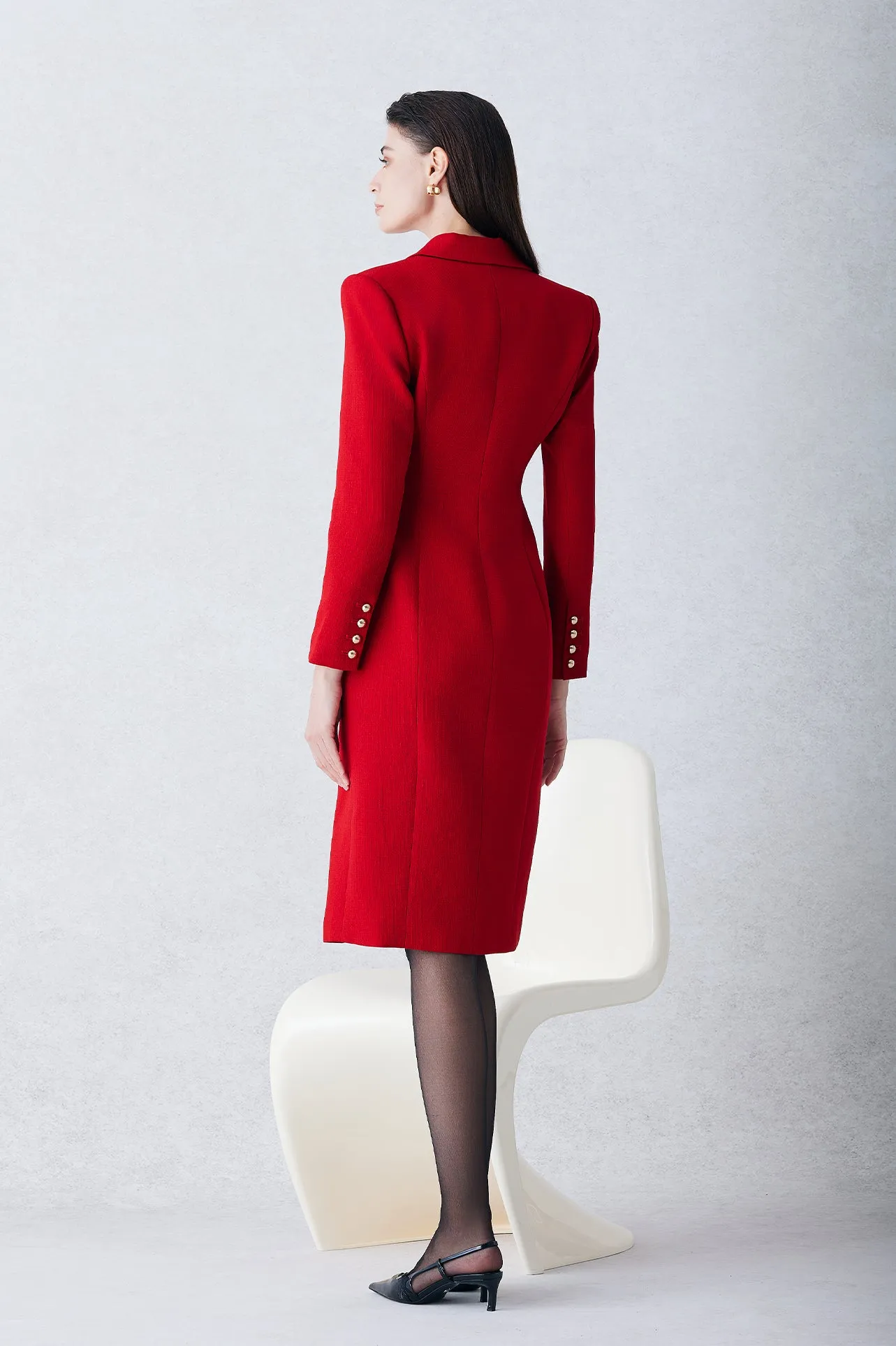 CLASSIC TAILORED COAT IN RED