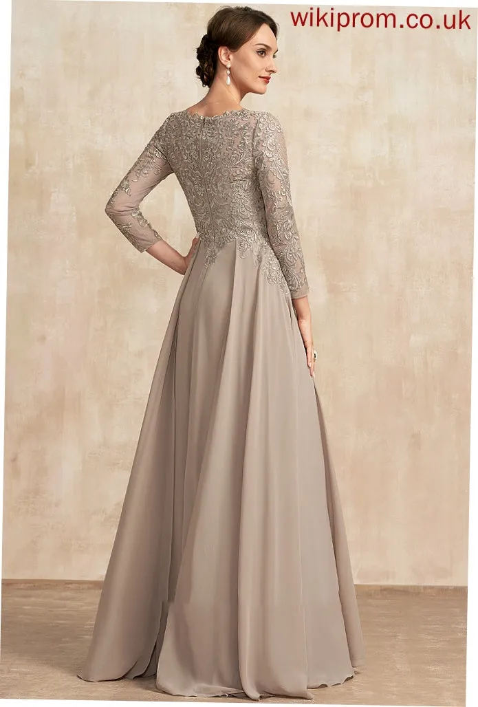 Dress Floor-Length Mother A-Line Lace Chiffon of Mother of the Bride Dresses Charlize Bride the V-neck