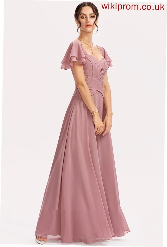 Embellishment Length SquareNeckline Floor-Length Neckline Silhouette Fabric CascadingRuffles Ruffle A-Line Reyna Bridesmaid Dresses