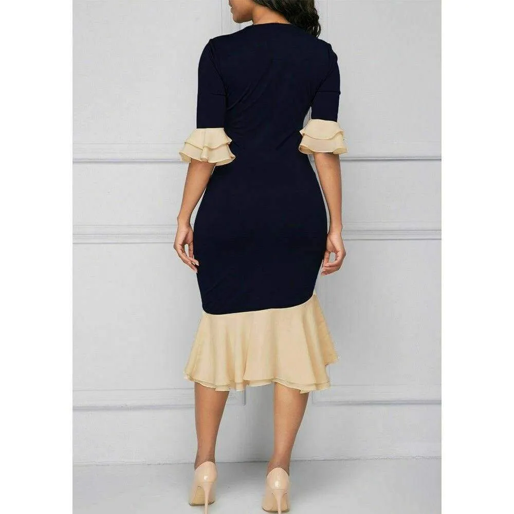 FashionSierra - Women Lace Tie Up Empire Waist Cloth Splicing Girdling Party Dress
