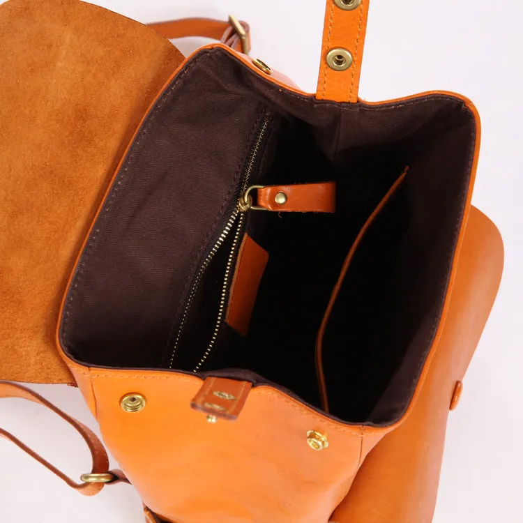 Handmade Vege Tanned Leather Traveling Backpack 6208
