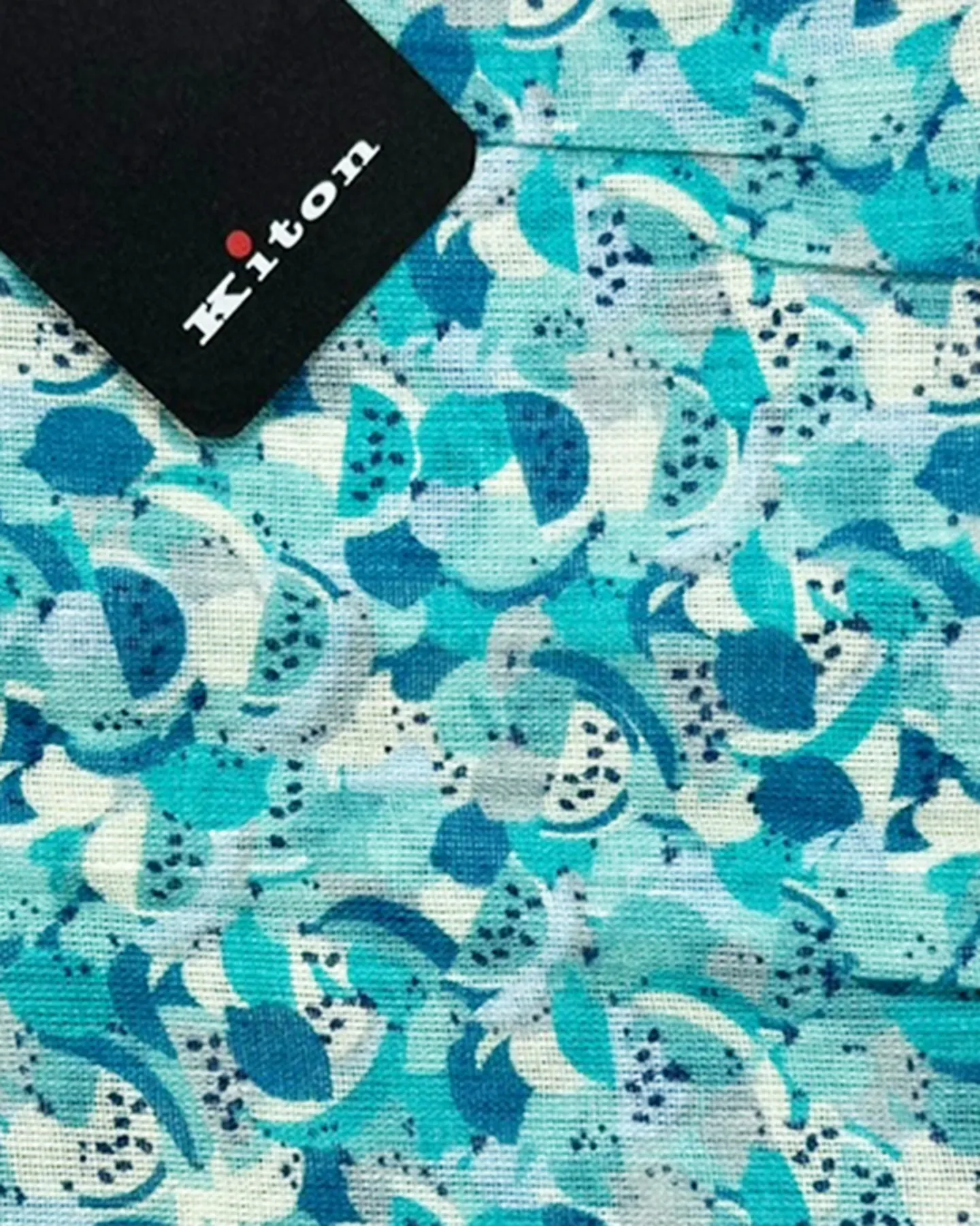 Kiton Scarf Aqua Fruit Pattern - Linen Men Shawl FINAL SALE
