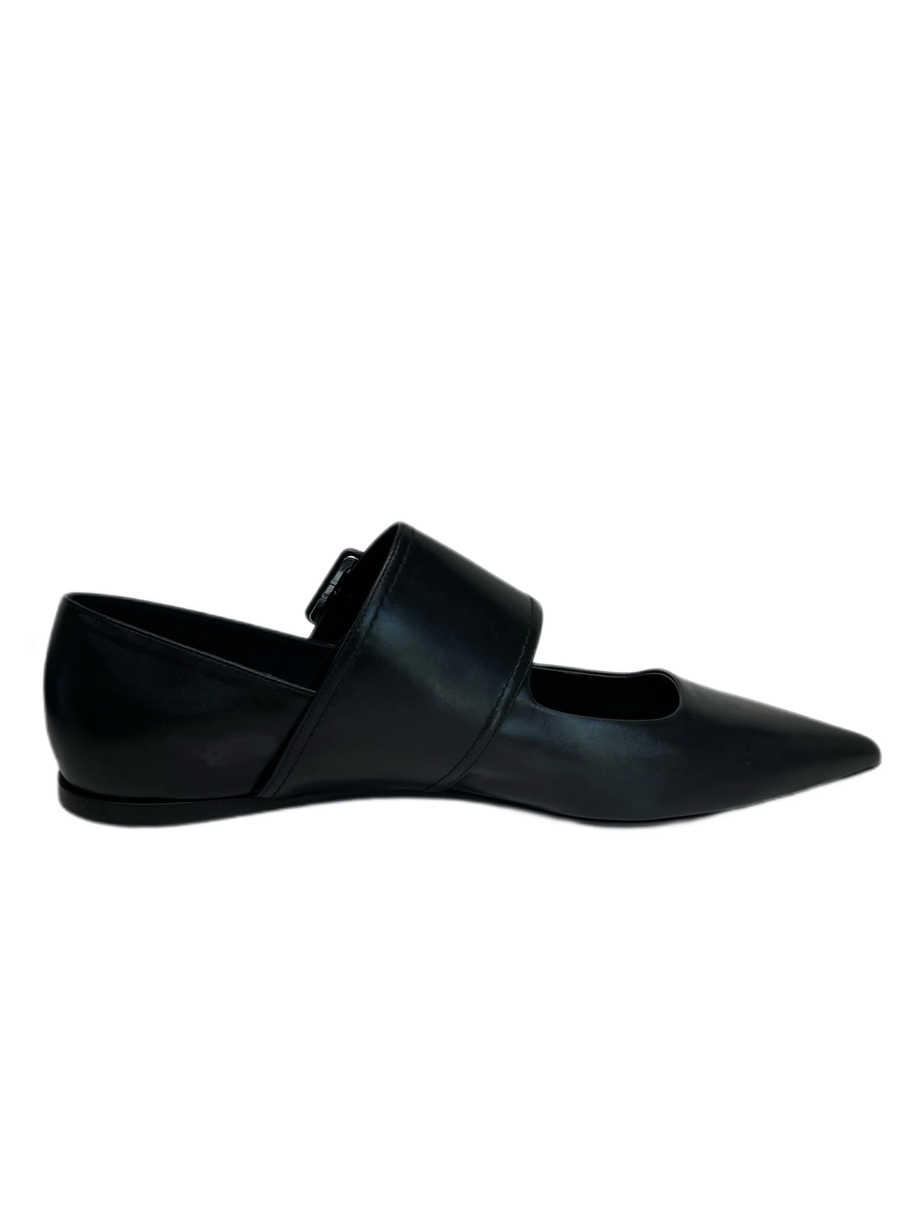 Max Mara Women's Black Firin Leather Flat Loafers Size 12 NWT