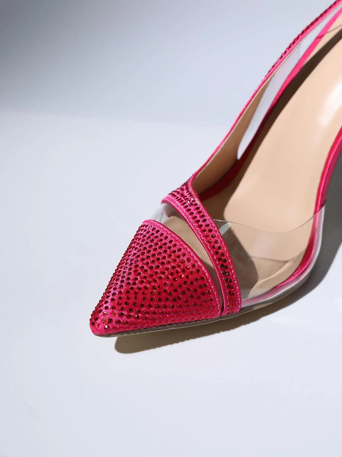 Medusa Crystal Heels In Hot Pink
