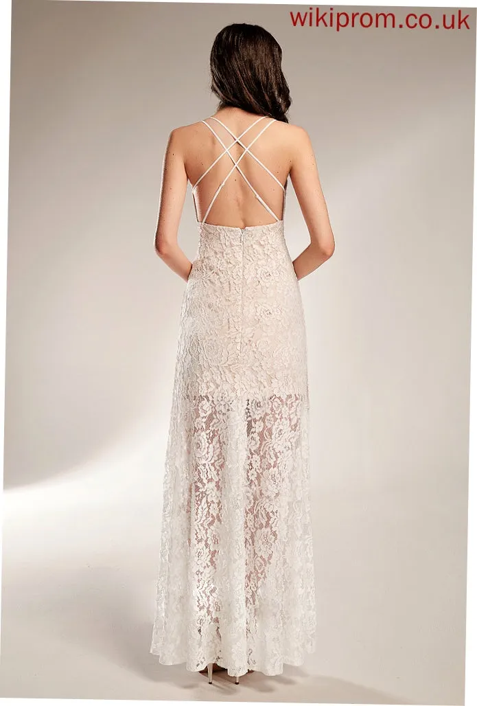 Millie Dress Wedding Wedding Dresses Sheath/Column Floor-Length Lace V-neck