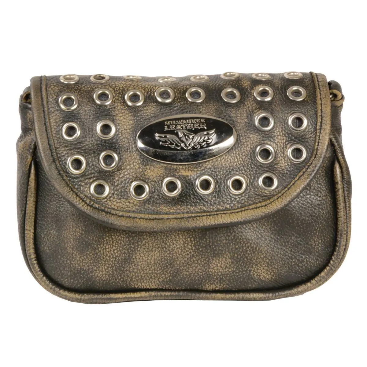 Milwaukee Leather MP8830 Ladies Distress Brown Leather Chain Strap