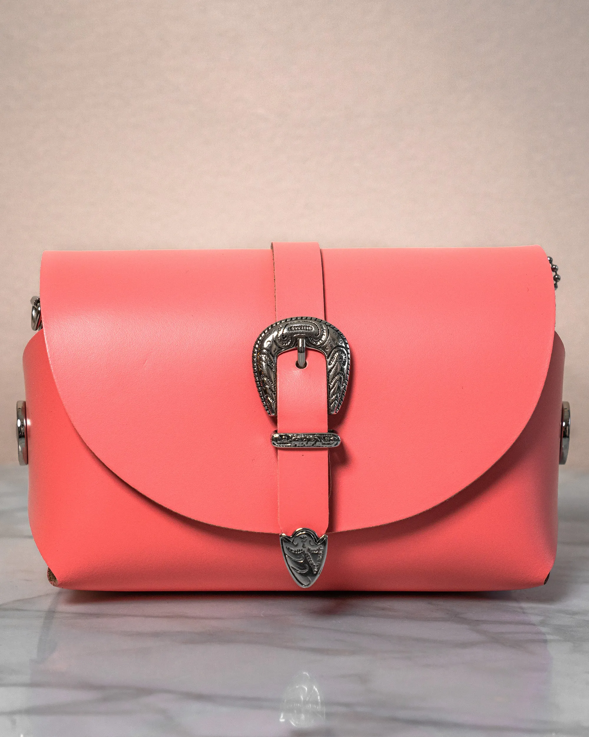'My Passport' Buckled Barrel Bag | Coral