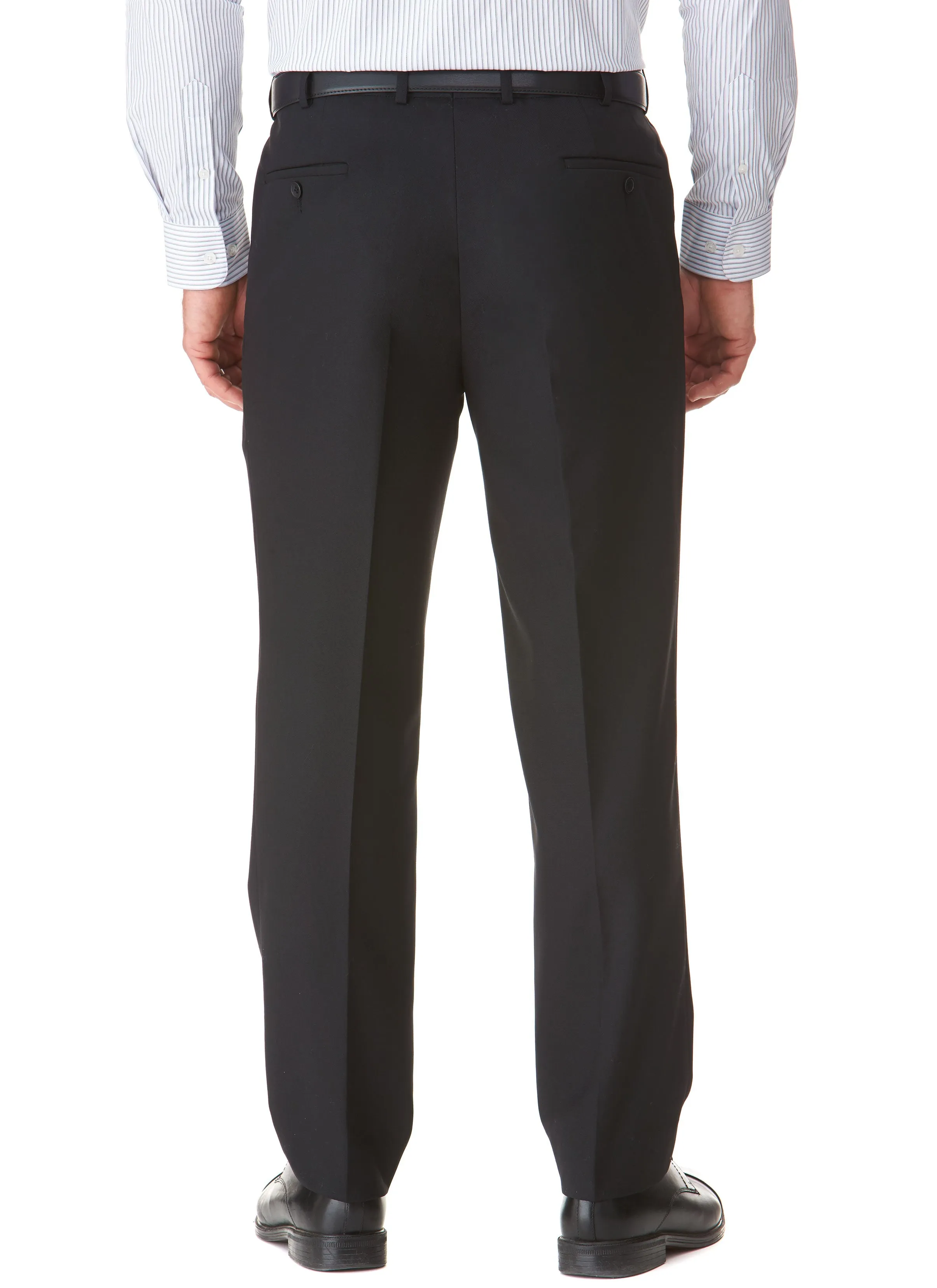 OUYEN FLEXIWAIST PLEATED TROUSER - BLACK