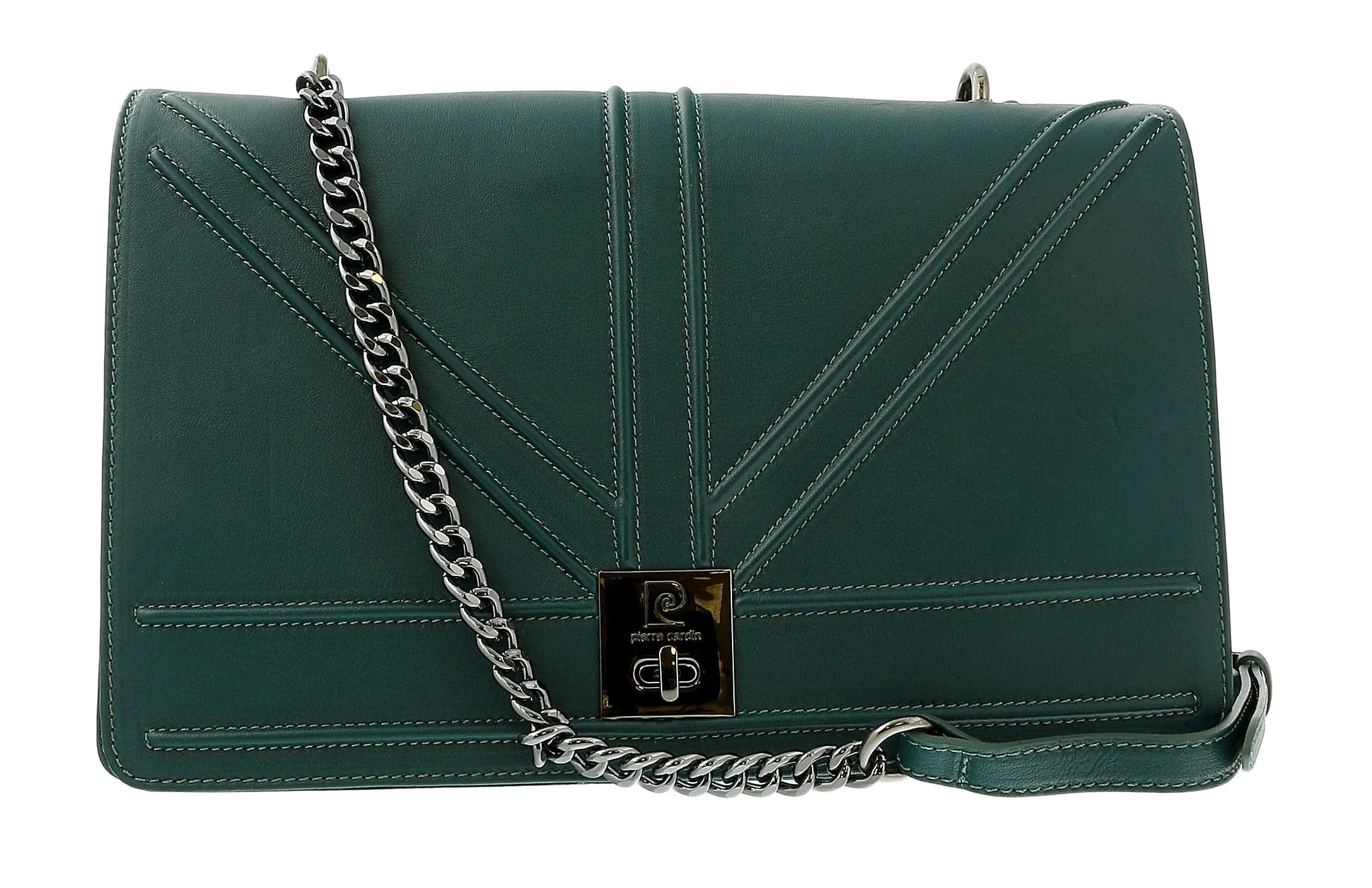 Pierre Cardin Teal Leather Medium Structured Shoulder Bag