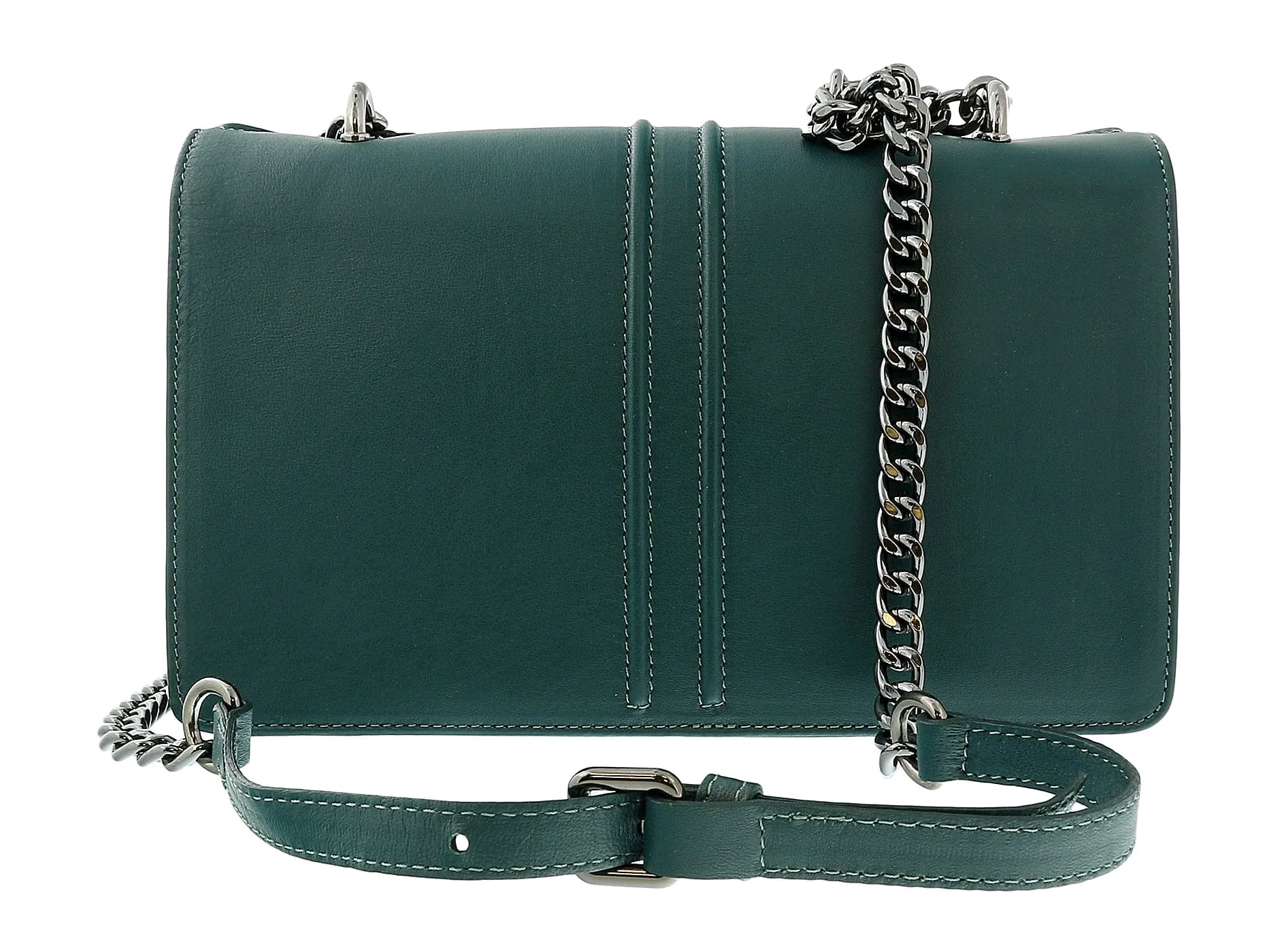 Pierre Cardin Teal Leather Small Structured Shoulder Bag