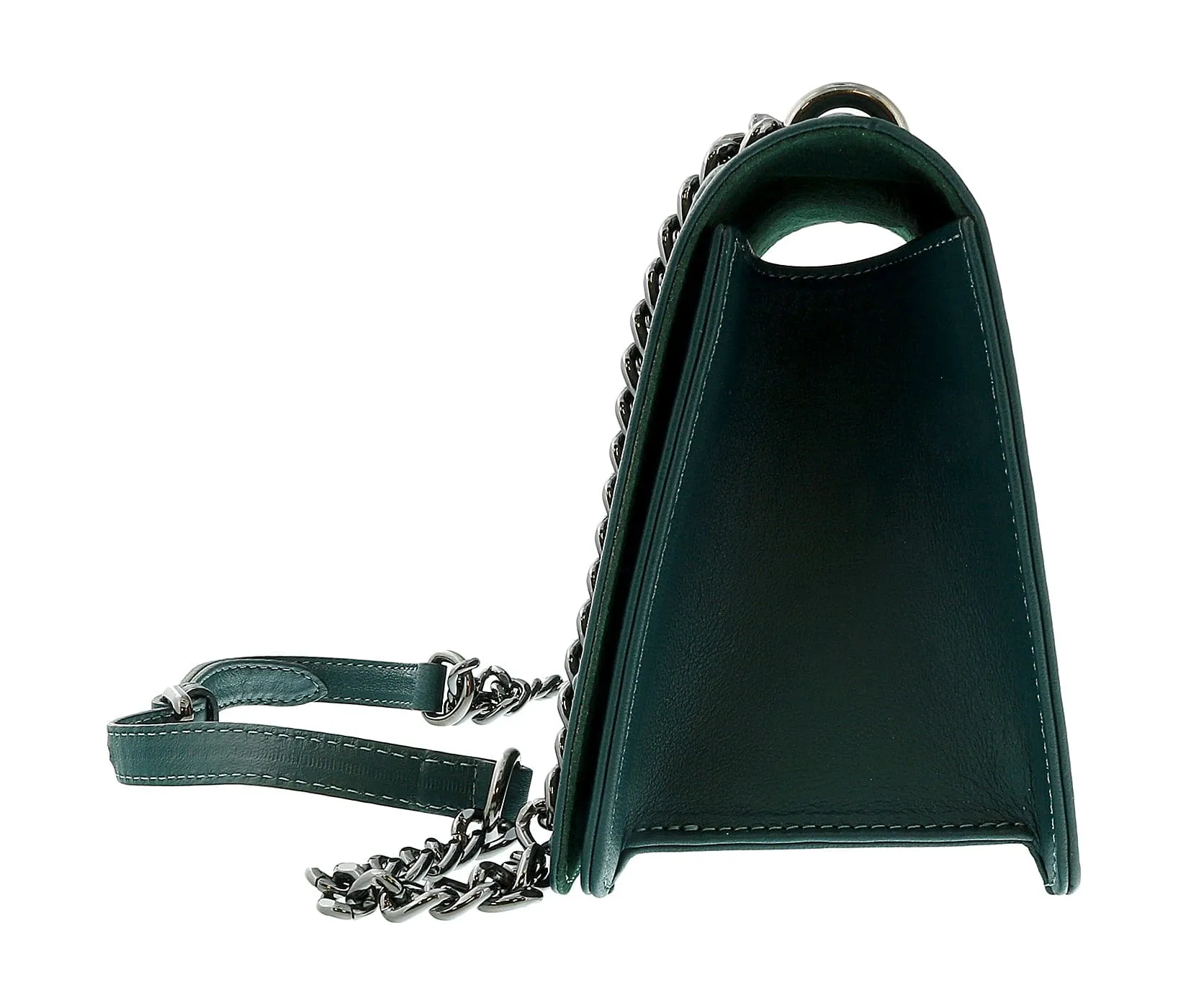Pierre Cardin Teal Leather Small Structured Shoulder Bag