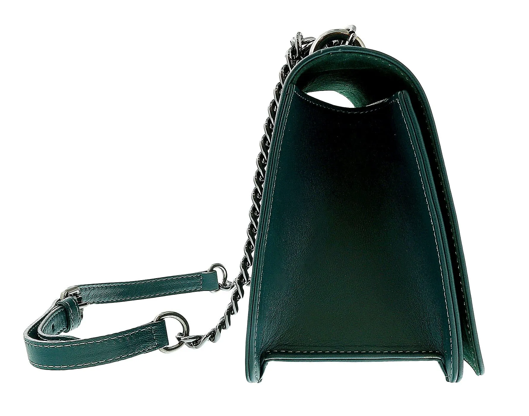 Pierre Cardin Teal Leather Small Structured Shoulder Bag