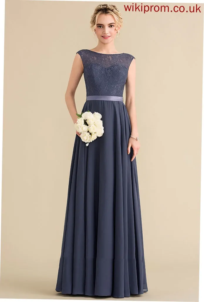 ScoopNeck Floor-Length Fabric A-Line Silhouette Length Neckline Embellishment Bow(s) Lucile Floor Length A-Line/Princess Bridesmaid Dresses