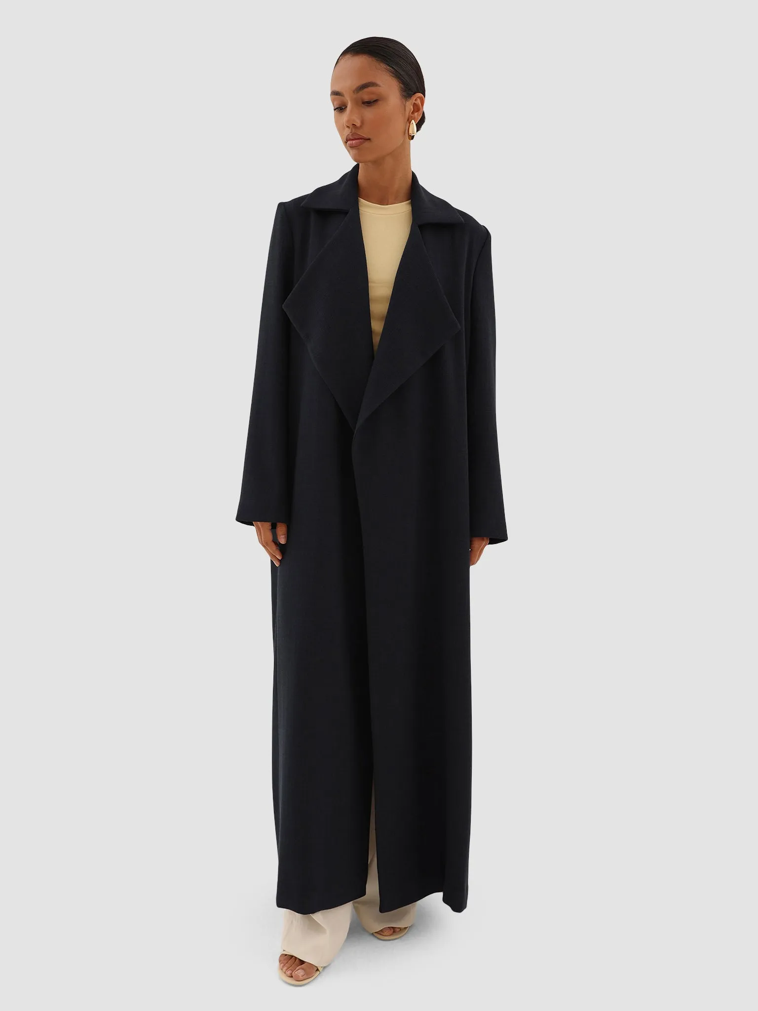 Wafa Long Trench - Dark Blue