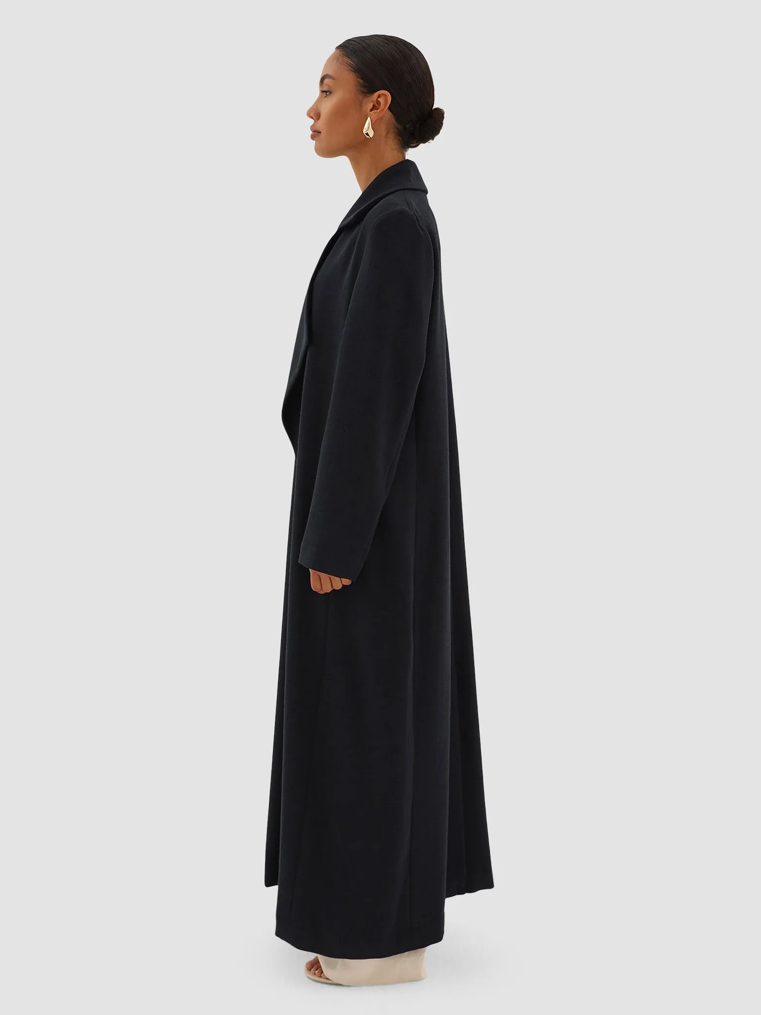 Wafa Long Trench - Dark Blue