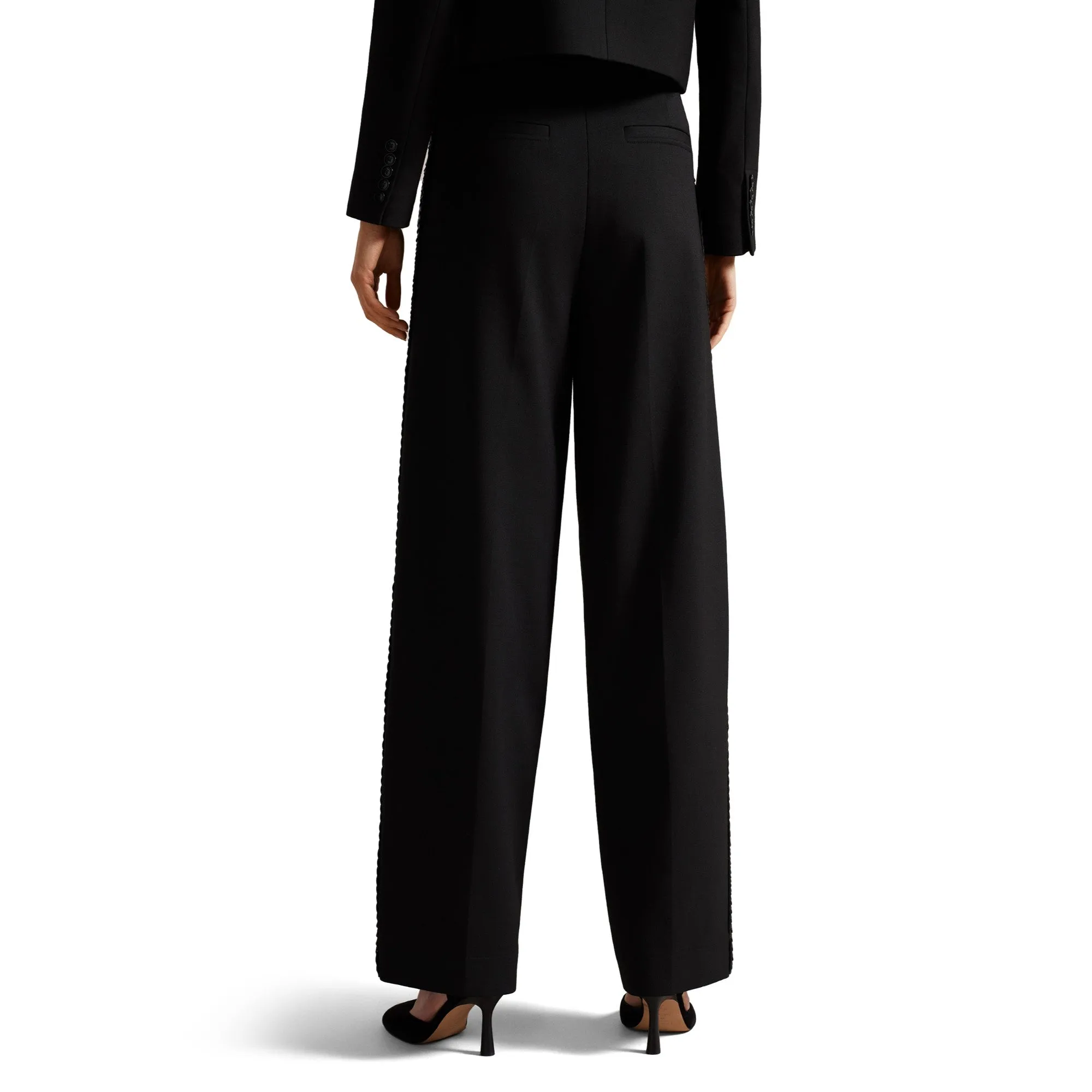 Women Wmt-Indiyat-Pleated Front Barrel Leg Trouser - Black
