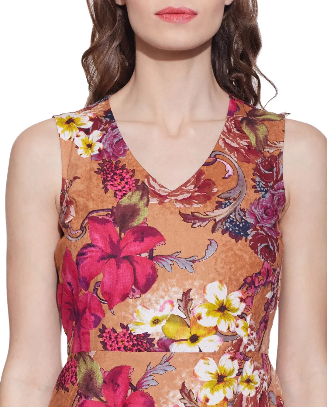 Womens Clothing Cotton Printed Dress,Machine washable,W-CPD40-1616, Size-40 Inch