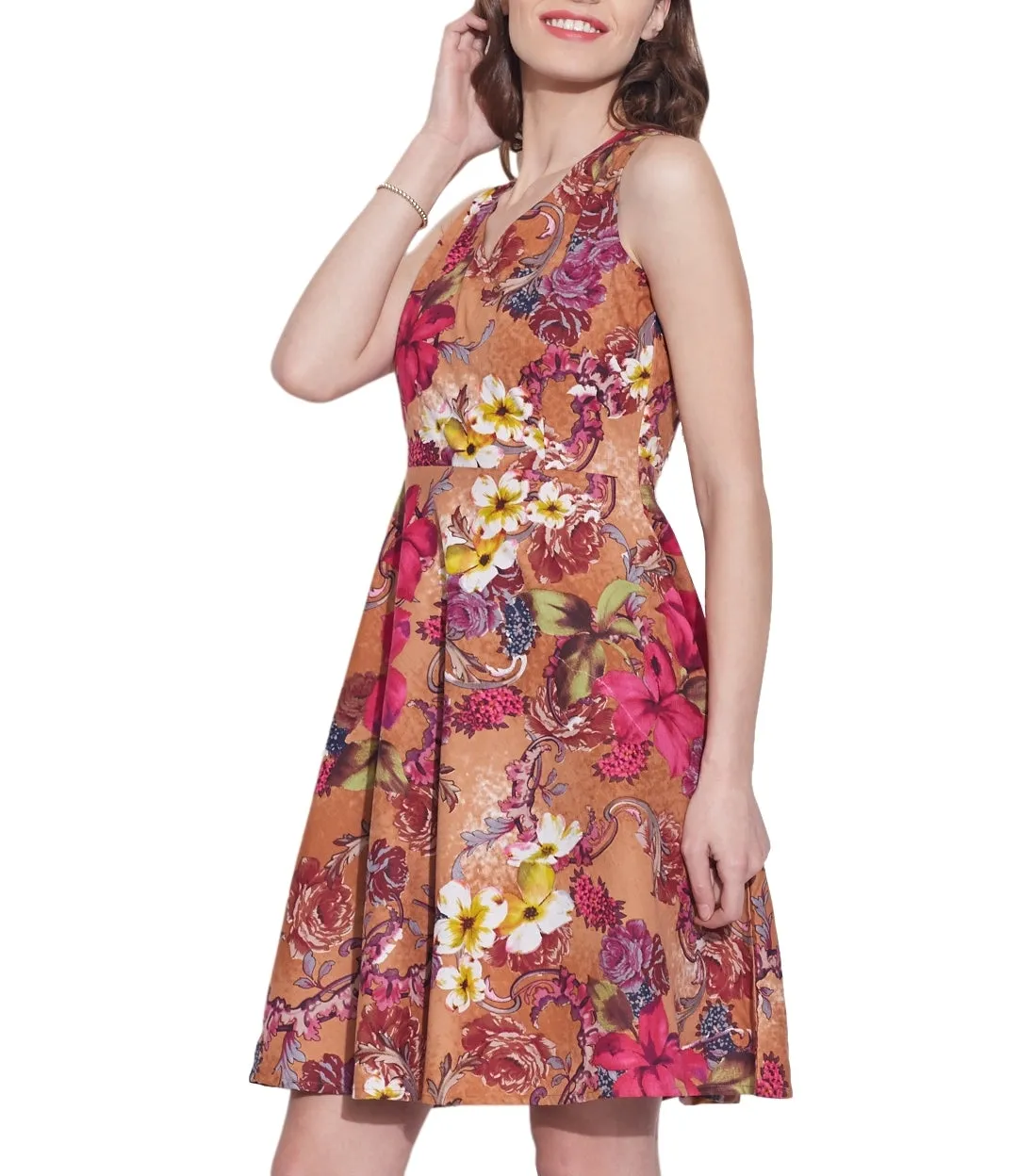 Womens Clothing Cotton Printed Dress,Machine washable,W-CPD40-1616, Size-40 Inch